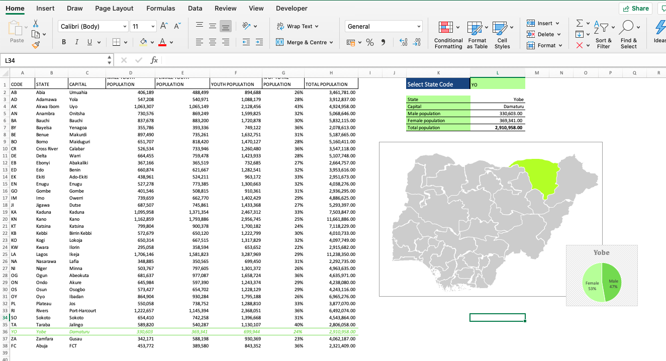 How to Build Color-Coded Map Charts in Excel (Geographic Data)