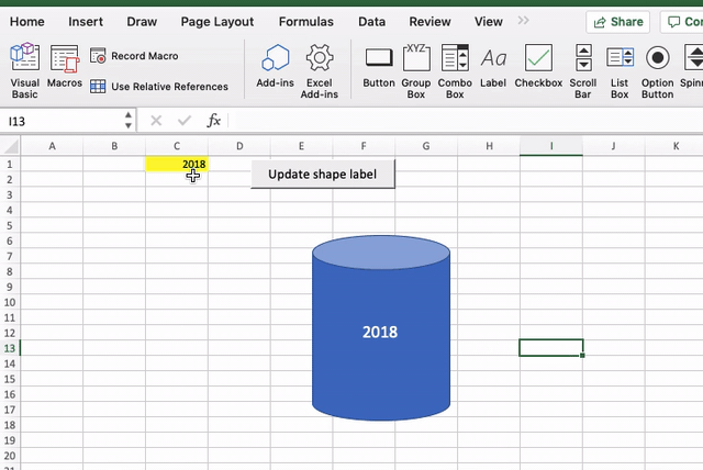Create Auto-Updating Labels for Excel Shapes and Map Objects