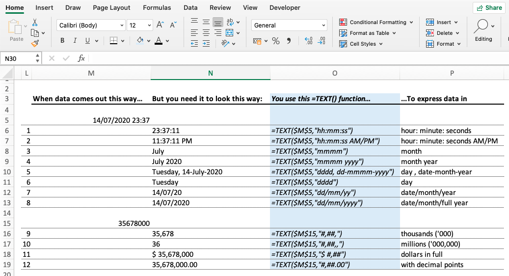 Excel TEXT() Function: 12 Ways to Format Numbers, Dates and More