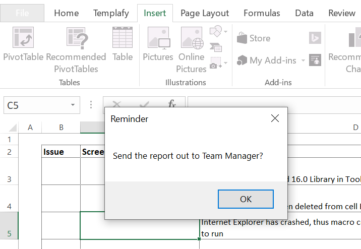 Create a Timed Pop-Up Reminder in Excel That Fires at a Set Time