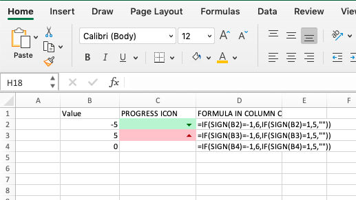Use Excel's SIGN() Function to Check Positive, Negative or Zero Values