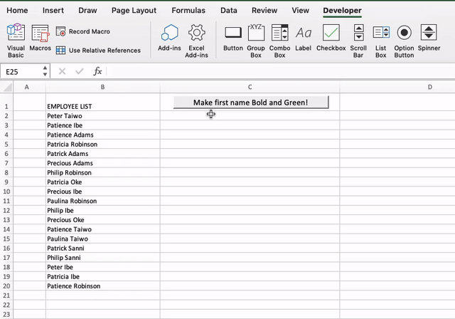 Bold or Colour Part of Text Inside an Excel Cell Using VBA